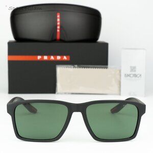 NEW Prada Linea Rossa PS05YS DG006U Black Dark Green Rectangle Unisex Sunglasses